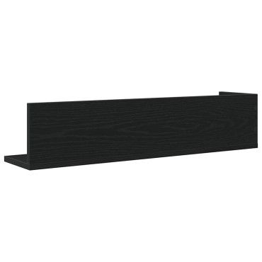 vidaXL Ραφιέρες Τοίχου 2 τεμ. Μαύρες 75x16,5x16,5cm από Μοριοσανίδα
