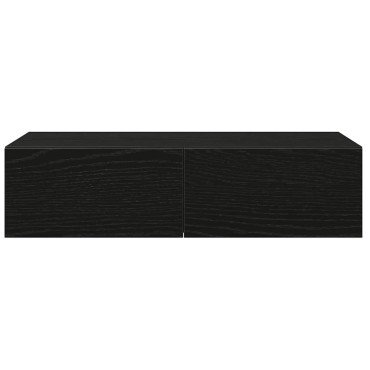 vidaXL Ράφι τοίχου με συρτάρια Μαύρο 60x26,5x15cm Ξύλινη κατασκευή 1 τεμ.