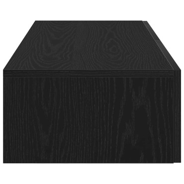 vidaXL Ράφι τοίχου με συρτάρια Μαύρο 60x26,5x15cm Ξύλινη κατασκευή 1 τεμ.