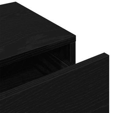 vidaXL Ράφι τοίχου με συρτάρια Μαύρο 60x26,5x15cm Ξύλινη κατασκευή 1 τεμ.
