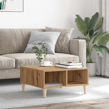 vidaXL Τραπεζάκι Σαλονιού Τεχνίτης Δρυς 60x60x30cm Επεξεργασμένο Ξύλο 1 τεμ.