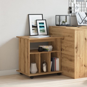 vidaXL Ντουλάπι Τροχήλατο Αρτισιανή Δρυς 60x45x60cm Επεξεργ. Ξύλο 1 τεμ.