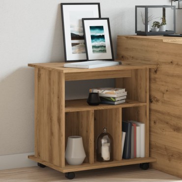 vidaXL Ντουλάπι Τροχήλατο Αρτισιανή Δρυς 60x45x60cm Επεξεργ. Ξύλο 1 τεμ.
