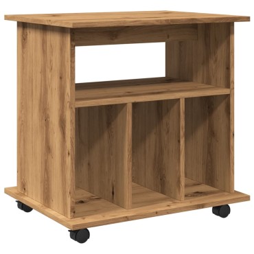 vidaXL Ντουλάπι Τροχήλατο Αρτισιανή Δρυς 60x45x60cm Επεξεργ. Ξύλο 1 τεμ.