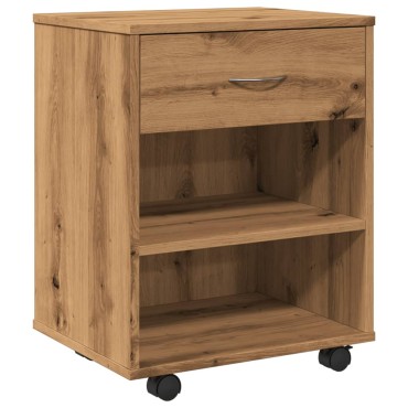 vidaXL Ντουλάπι Τροχήλατο Αρτισιανή Δρυς 46x36x59cm Επεξεργ. Ξύλο 1 τεμ.
