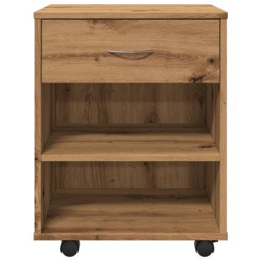 vidaXL Ντουλάπι Τροχήλατο Αρτισιανή Δρυς 46x36x59cm Επεξεργ. Ξύλο 1 τεμ.