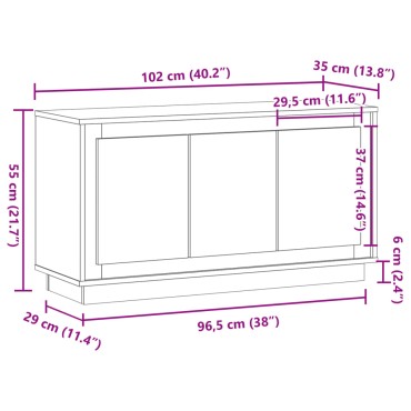 vidaXL Μπουφές Αρτισιανή Δρυς 102x35x55cm από Επεξεργασμένο Ξύλο 1 τεμ.