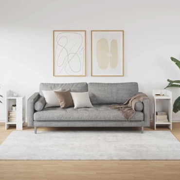 vidaXL Πλαϊνά Τραπεζάκια 2 τεμ. με ράφι Λευκό 25,5x27x60cm