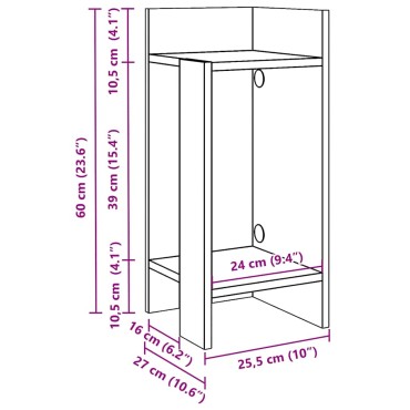 vidaXL Πλαϊνά Τραπεζάκια 2 τεμ. με ράφι Λευκό 25,5x27x60cm
