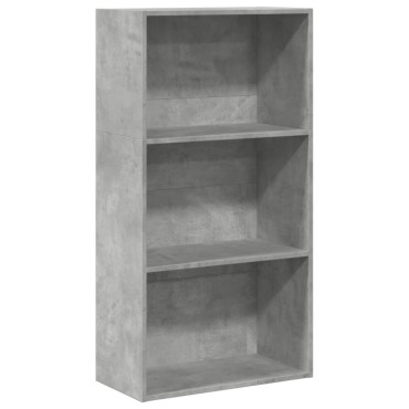 vidaXL Βιβλιοθήκη Γκρι Σκυροδέματος 60x30x114cm Επεξεργ. Ξύλο 1 τεμ.