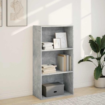 vidaXL Βιβλιοθήκη Γκρι Σκυροδέματος 60x30x114cm Επεξεργ. Ξύλο 1 τεμ.