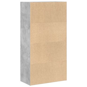 vidaXL Βιβλιοθήκη Γκρι Σκυροδέματος 60x30x114cm Επεξεργ. Ξύλο 1 τεμ.