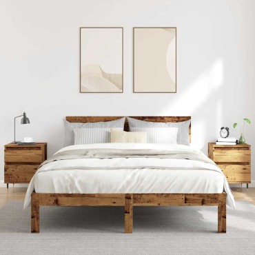 vidaXL Κομοδίνα 2 τεμ. Παλιό ξύλο 40x35x50cm Κατασκευασμένο ξύλο