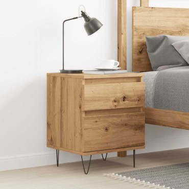 vidaXL Κομοδίνο τεχνίτης Δρυς 40x35x50cm από Επεξεργασμένο Ξύλο 1 τεμ.