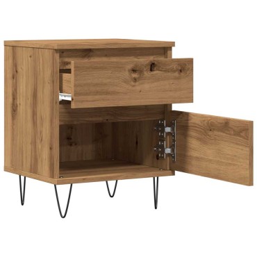 vidaXL Κομοδίνο τεχνίτης Δρυς 40x35x50cm από Επεξεργασμένο Ξύλο 1 τεμ.