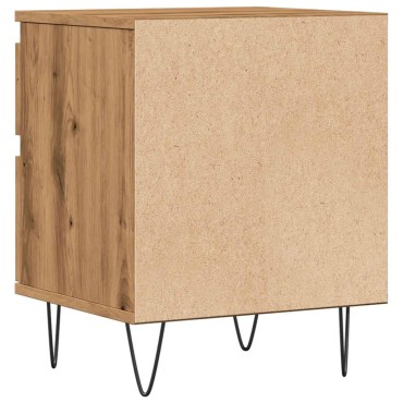 vidaXL Κομοδίνο τεχνίτης Δρυς 40x35x50cm από Επεξεργασμένο Ξύλο 1 τεμ.