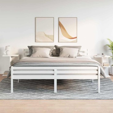 vidaXL Κομοδίνα 2 τεμ. Λευκά 46,5x29x61cm από Επεξεργασμένο Ξύλο