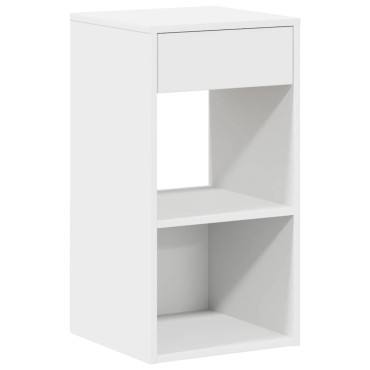 vidaXL Κομοδίνα με συρτάρι 2 τεμ. Λευκό 35x34x66,5cm