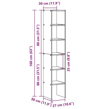 vidaXL Βιβλιοθήκες 2 τεμ. στοιβαζόμενες Λευκό 30x30x80cm