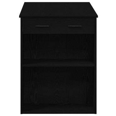 vidaXL Γραφείο με Συρτάρι και Ράφι Μαύρη Δρυ 102x62x77,5cm