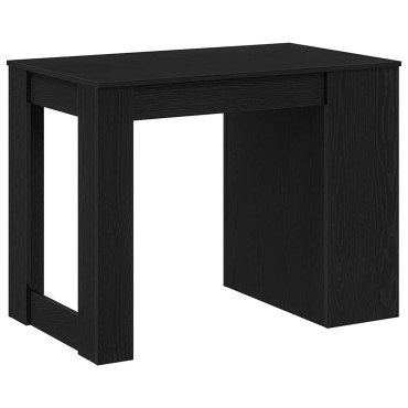 vidaXL Γραφείο με Συρτάρι και Ράφι Μαύρη Δρυ 102x62x77,5cm