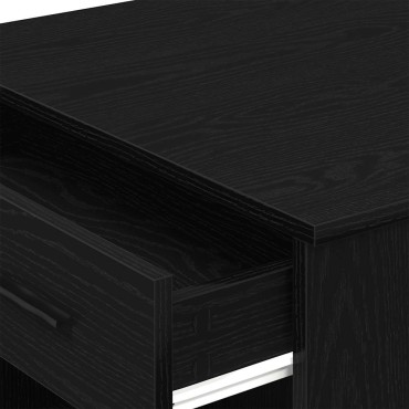 vidaXL Γραφείο με Συρτάρι και Ράφι Μαύρη Δρυ 102x62x77,5cm