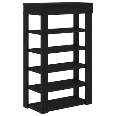 vidaXL Παπουτσοθήκη Μαύρη 60x30x98cm από Επεξεργασμένο Ξύλο