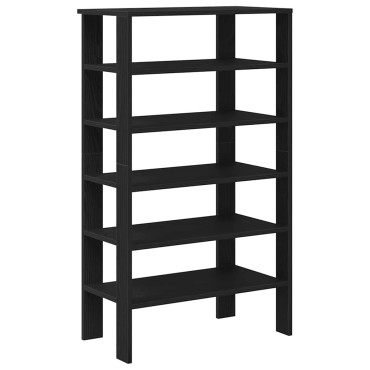vidaXL Παπουτσοθήκη Μαύρη Δρυς 61x32x105cm από Επεξεργασμένο Ξύλο