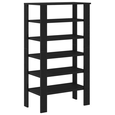 vidaXL Παπουτσοθήκη Μαύρη Δρυς 61x32x105cm από Επεξεργασμένο Ξύλο