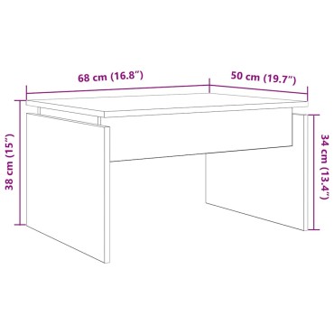 vidaXL Τραπεζάκι Σαλονιού τεχνίτης Δρυς 68x50x38cm Επεξεργασμένο Ξύλο 1 τεμ.