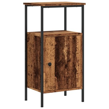 vidaXL Κομοδίνα 2 τεμ. Όψη Παλαιού Ξύλου 41x31x80cm από Επεξ. Ξύλο