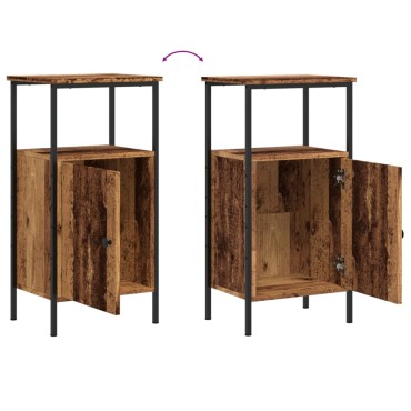 vidaXL Κομοδίνα 2 τεμ. Όψη Παλαιού Ξύλου 41x31x80cm από Επεξ. Ξύλο