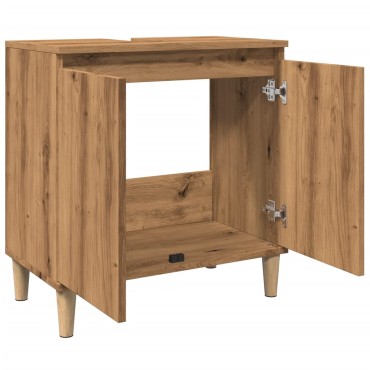 vidaXL Ντουλάπι Νιπτήρα τεχνίτης Δρυς 58x33x60cm Επεξεργασμένο Ξύλο 1 τεμ.