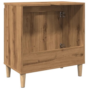 vidaXL Ντουλάπι Νιπτήρα τεχνίτης Δρυς 58x33x60cm Επεξεργασμένο Ξύλο 1 τεμ.