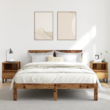 vidaXL Κομοδίνα 2 τεμ. Παλιό ξύλο 40x35x50cm Κατασκευασμένο ξύλο