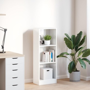 vidaXL Βιβλιοθήκη Γυαλιστερό Λευκό 40x24x109cm Επεξεργασμένο Ξύλο 1 τεμ.