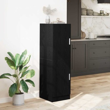 vidaXL Στήλη Κουζίνας Μαύρη 38x41,5x131,5cm από Επεξεργασμένο Ξύλο