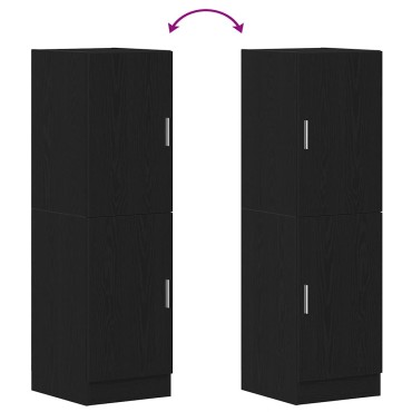 vidaXL Στήλη Κουζίνας Μαύρη 38x41,5x131,5cm από Επεξεργασμένο Ξύλο