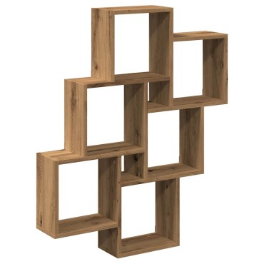vidaXL Ράφι Κύβος Τοίχου Τεχνίτης Δρυς 78x15x93cm από Μοριοσανίδα 1 τεμ.