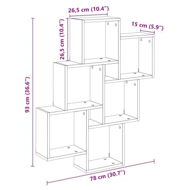 vidaXL Ράφι Κύβος Τοίχου Τεχνίτης Δρυς 78x15x93cm από Μοριοσανίδα 1 τεμ.