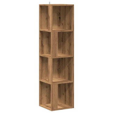 vidaXL Γωνιακό Έπιπλο Τεχνίτης δρυς 33x33x132cm από Επεξεργ. Ξύλο