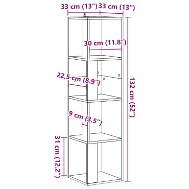 vidaXL Γωνιακό Έπιπλο Τεχνίτης δρυς 33x33x132cm από Επεξεργ. Ξύλο