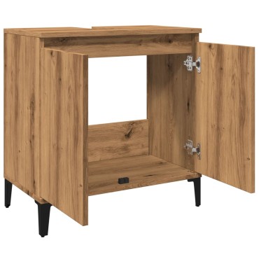 vidaXL Ντουλάπι Νιπτήρα τεχνίτης Δρυς 58x33x60cm Επεξεργασμένο Ξύλο 1 τεμ.