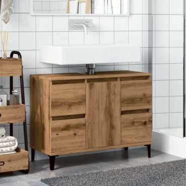 vidaXL Ντουλάπι Νιπτήρα τεχνίτης Δρυς 80x33x60 εκ 1 τεμ.