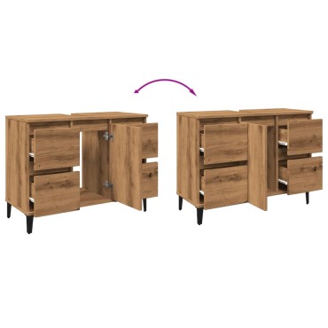 vidaXL Ντουλάπι Νιπτήρα τεχνίτης Δρυς 80x33x60 εκ 1 τεμ.