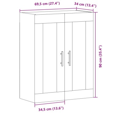 vidaXL Ντουλάπι τεχνίτης Δρυς 69,5x34x90cm Επεξεργασμένο Ξύλο 1 τεμ.