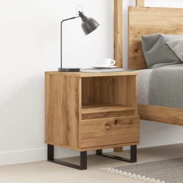 vidaXL Κομοδίνο τεχνίτης Δρυς 40x35x50cm από Επεξεργασμένο Ξύλο 1 τεμ.
