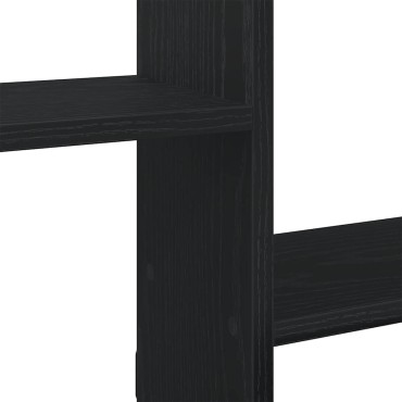 vidaXL Ράφι τοίχου με κύβους 5 διαμερισμάτων Μαύρο μηχανουργικό ξύλο 184x18x44 cm 1 τεμ.