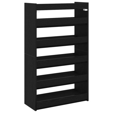 vidaXL Παπουτσοθήκη Μαύρη 60x25x100cm από Επεξεργασμένο Ξύλο