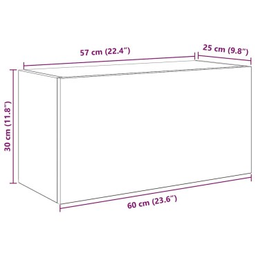 vidaXL ντουλάπι τοίχου μπάνιου μαύρο 60x25x30cm κατασκευασμένο ξύλο